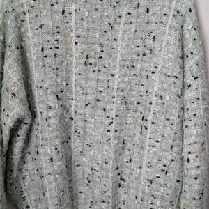 She + Sky Blue and Black Crewneck Sweater